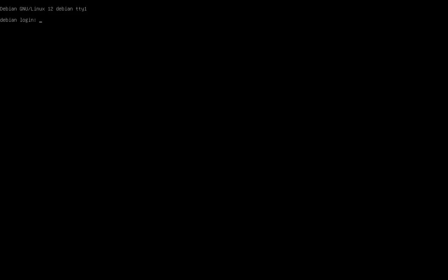 Debianのログイン画面