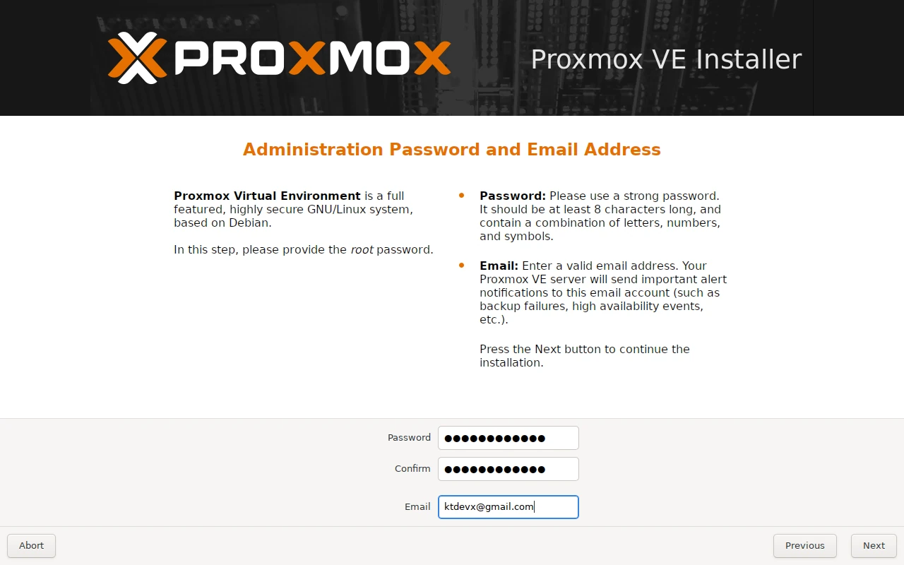 Proxmox VEインストーラー