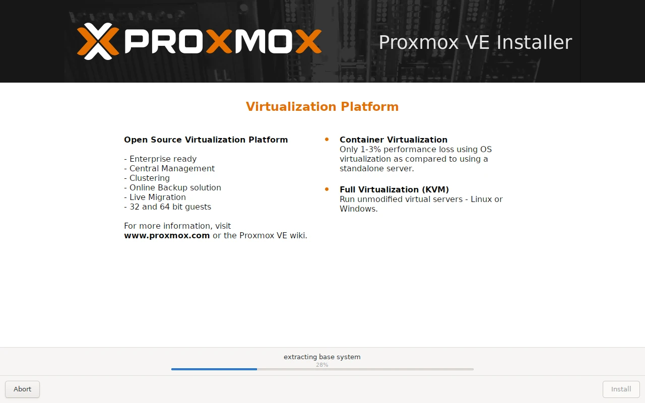 Proxmox VEインストーラー